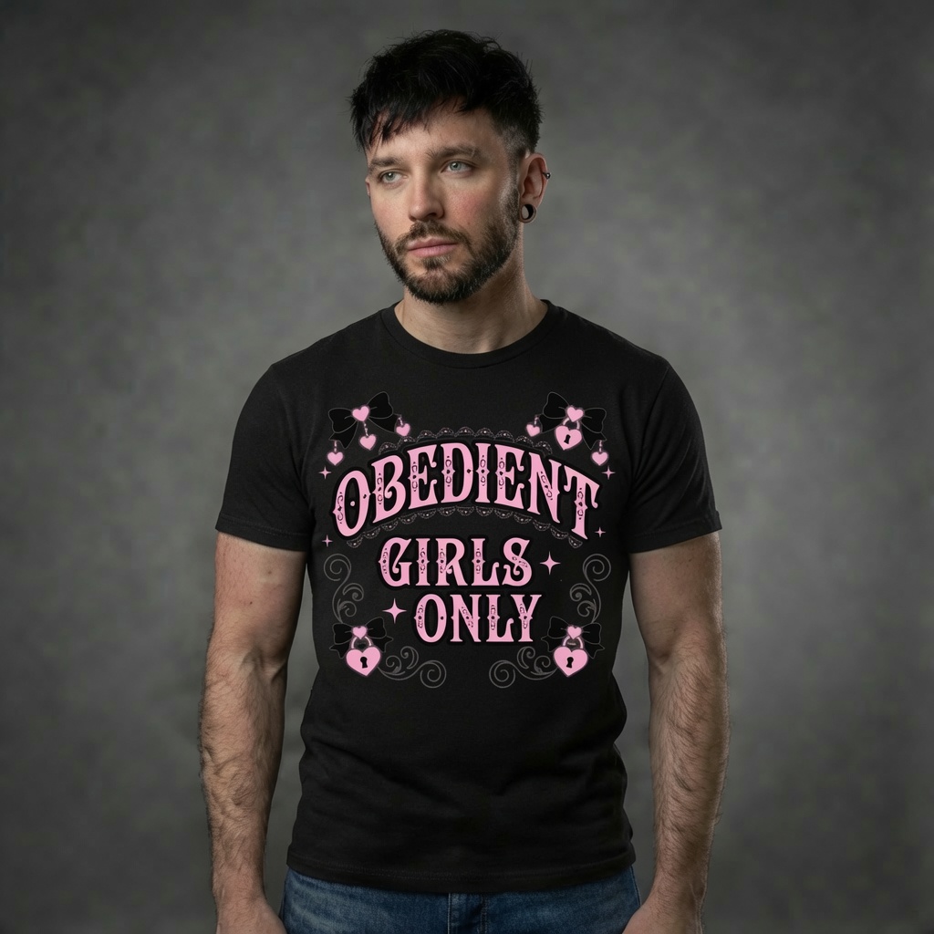 Obedient Girls Only – Pink & Black Lace - Image 1
